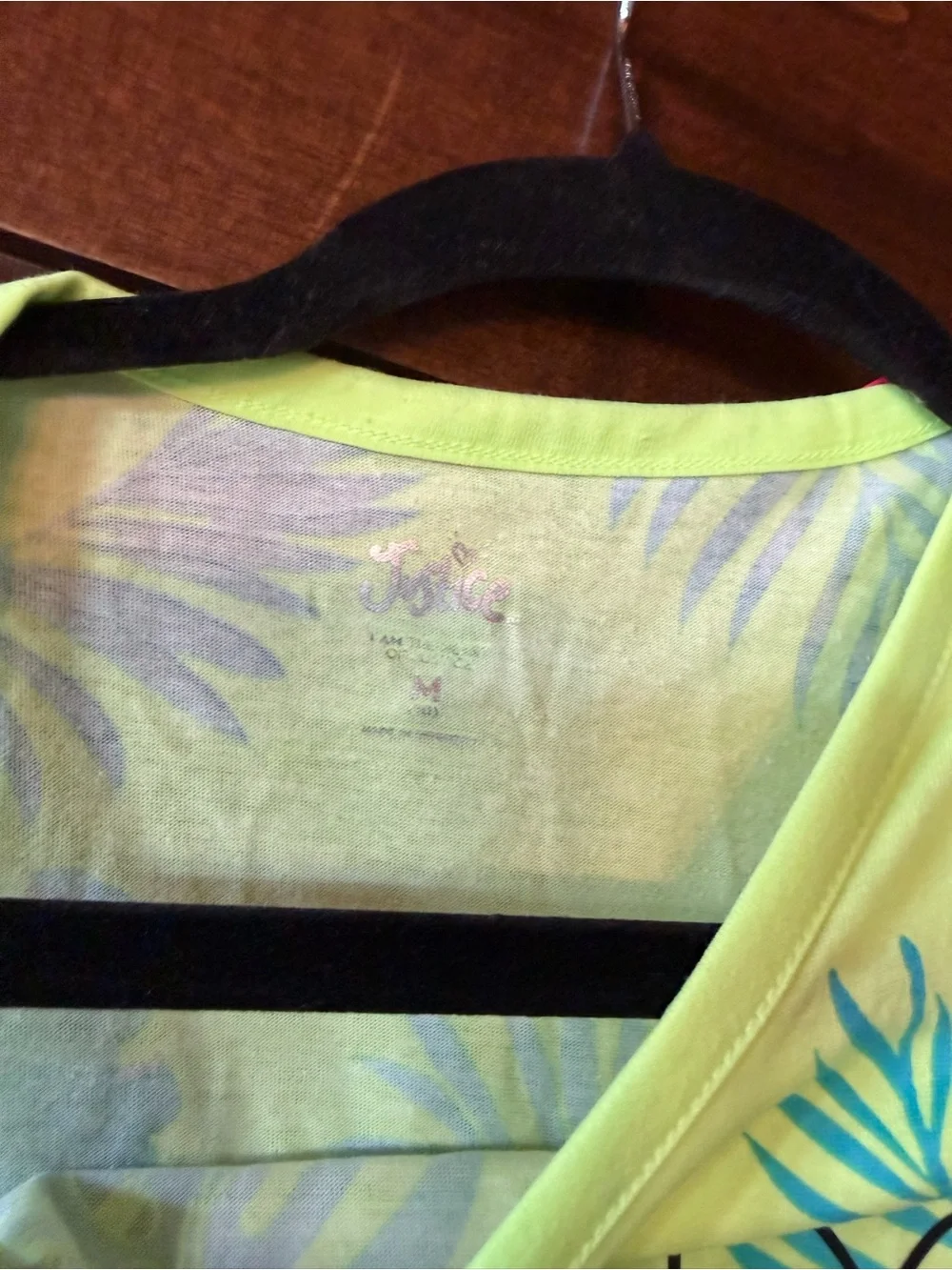 Justice Girls' Neon Green Tropical Tank Dress or swim cover sz med 10